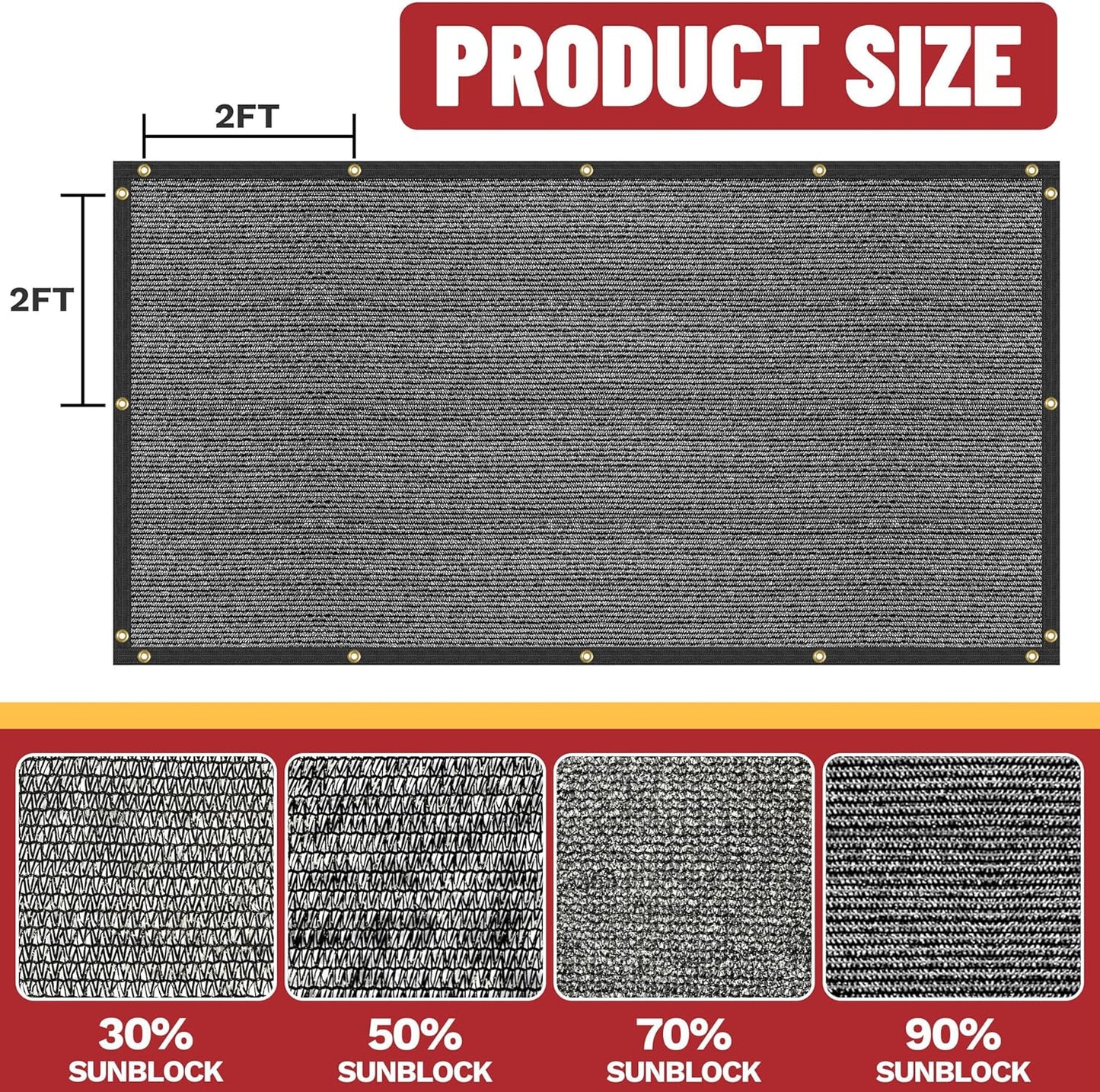 ShadeMart 50% Shade Cloth for Plant, Black 18FT x 86FT Custom Size Outdoor Shade Tarp, Shade Cover with Upgrade Grommets and Zip Ties, Netting Sunblock Net for Vegetables Flower Garden Greenhouse