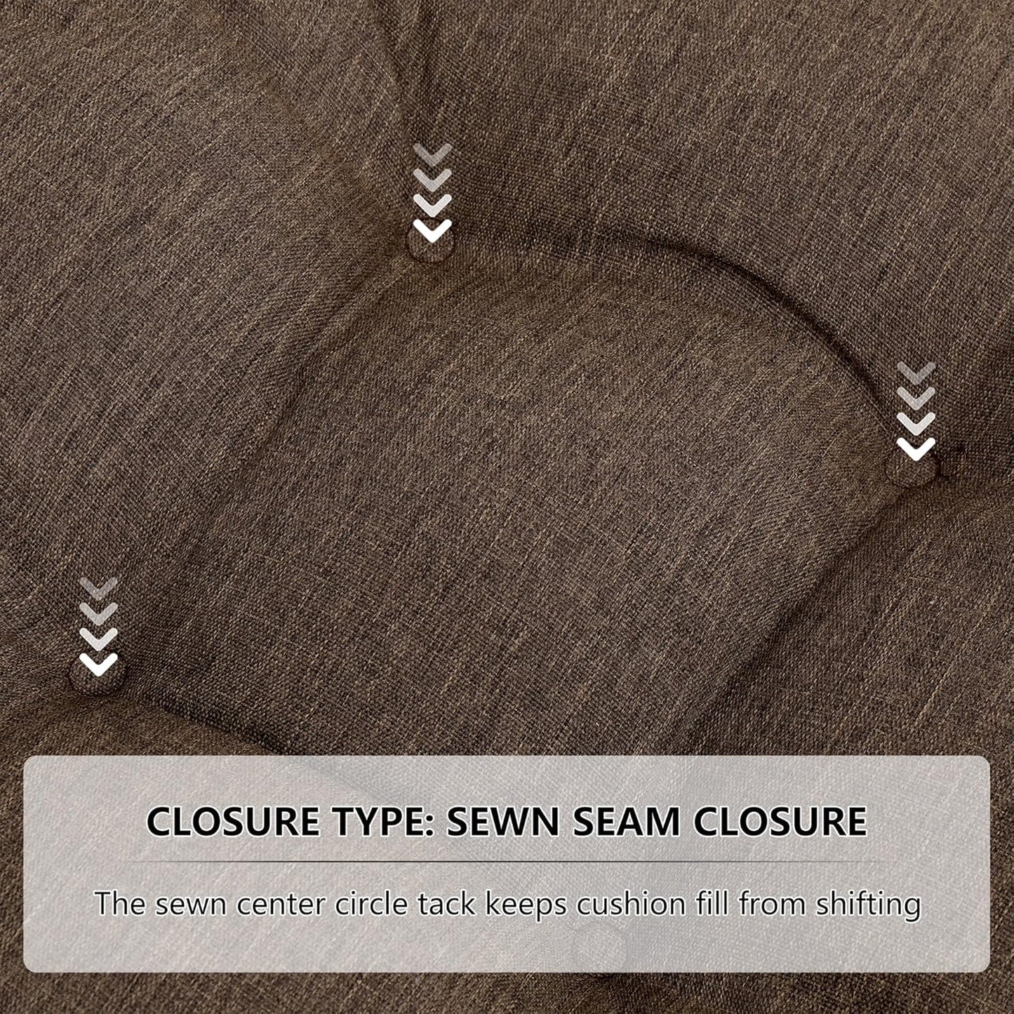 RACE LEAF 17" x 17" Patio Chair Seat Pads Brown - Outdoor/Indoor Patio Cushions Set of 2 - Replacement Cushions for Chairs and Seating - Olefin Seat Pads for Porch, Deck, and Garden Seats