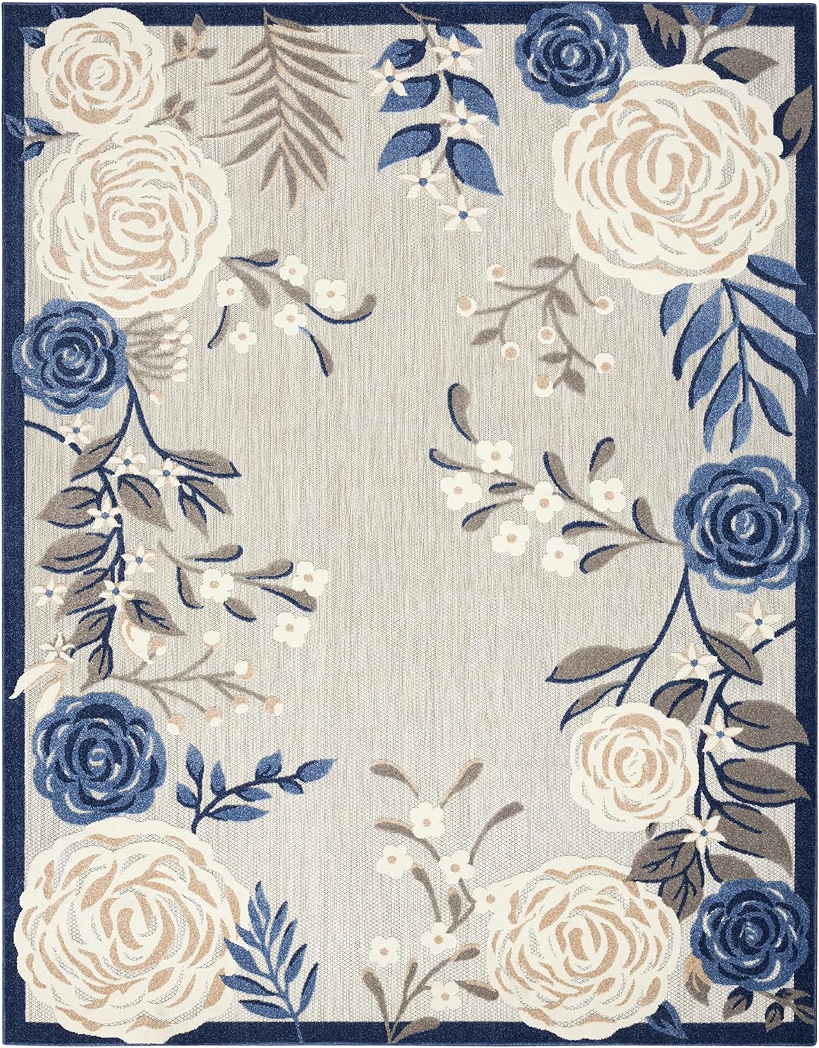 Nourison Aloha 5' x 8' Blue Gray Fabric Contemporary Area Rug (5' x 8')