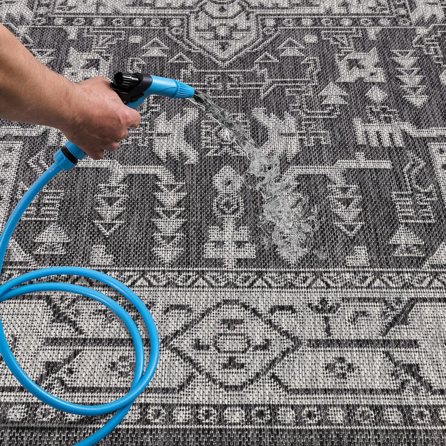 Keen Home Design Terrace Outdoor Area Rug - 8x10 Washable Indoor/Outdoor Rug for Patio, Kitchen, Balcony, Beach, Garden, Deck and Porch, Size: 7'7"x10'