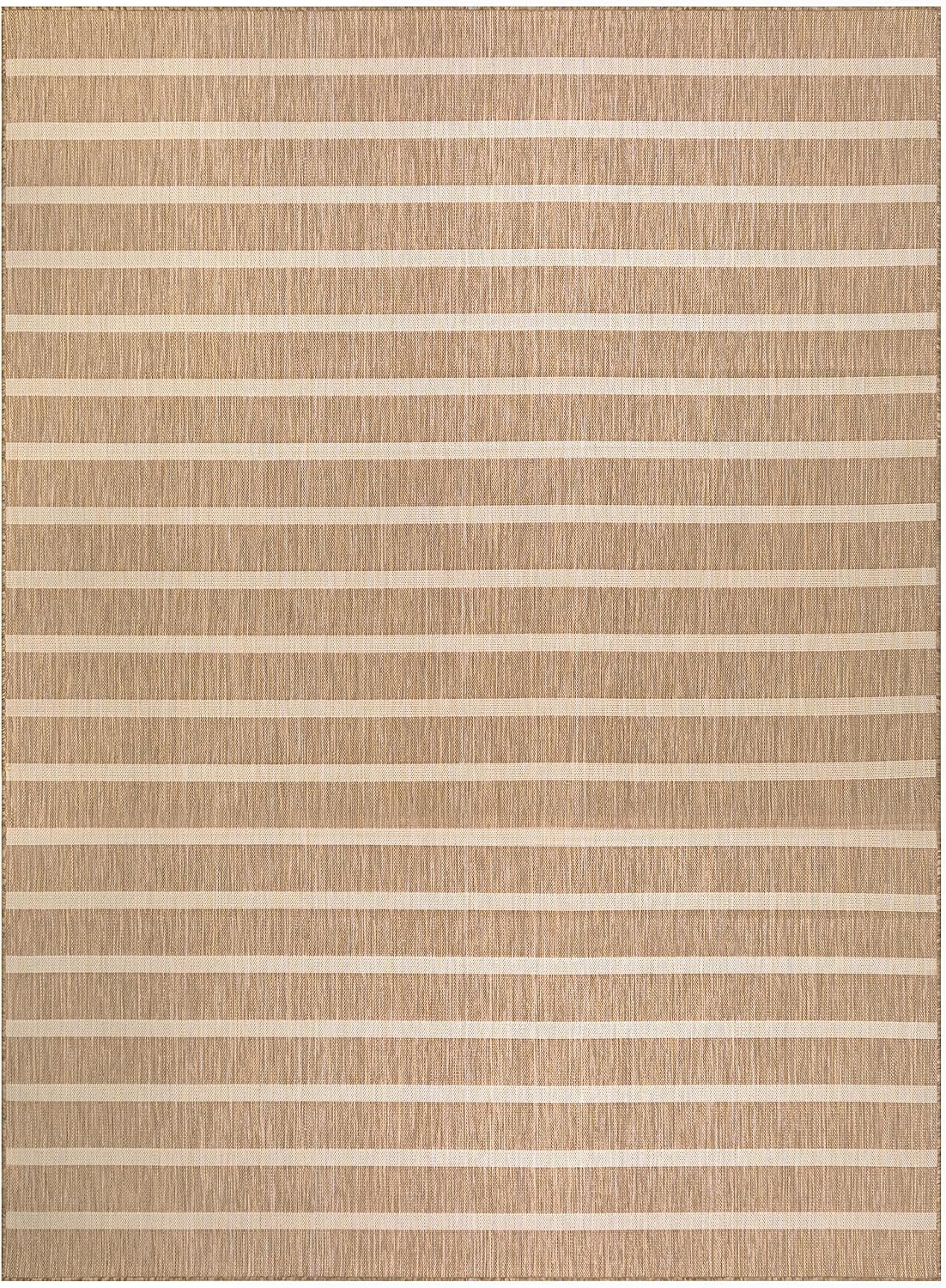 Nourison Home Positano Indoor/Outdoor Beige Ivory 9' x 12' Area Rug, Easy Cleaning, Non Shedding, Bed Room, Living Room, Dining Room, Backyard, Deck, Patio (9x12)