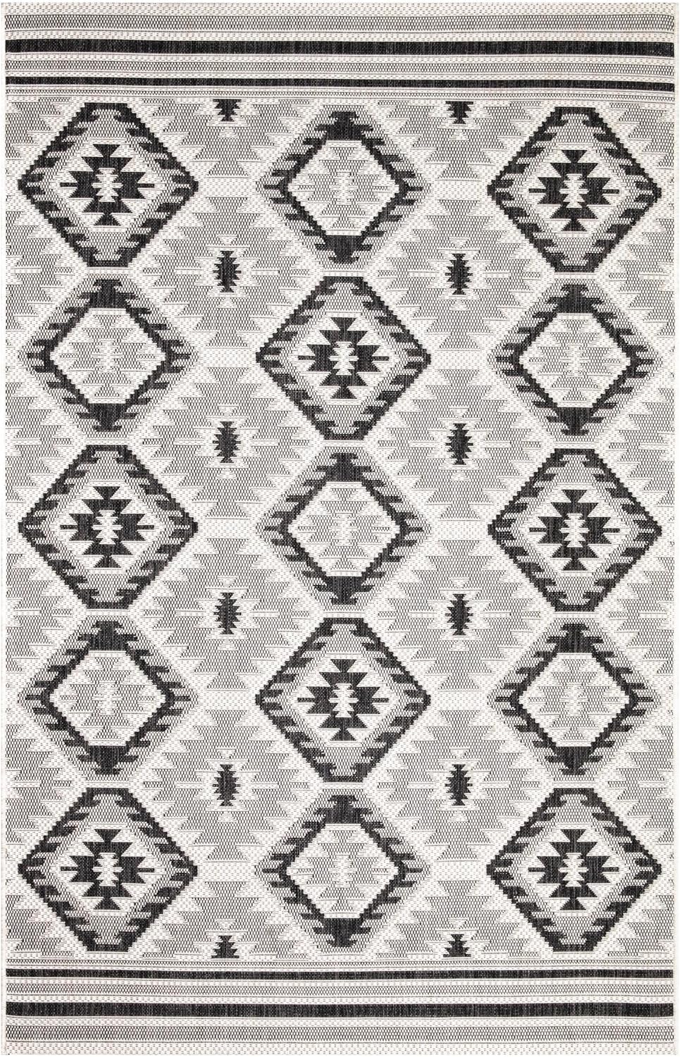 Keen Home Design Outdoor Rug - 5x8 Washable Indoor/Outdoor Rug for Patio, Balcony, Kitchen, Garden, Beach, Deck and Porch. Size: 5'1" x 7'7"