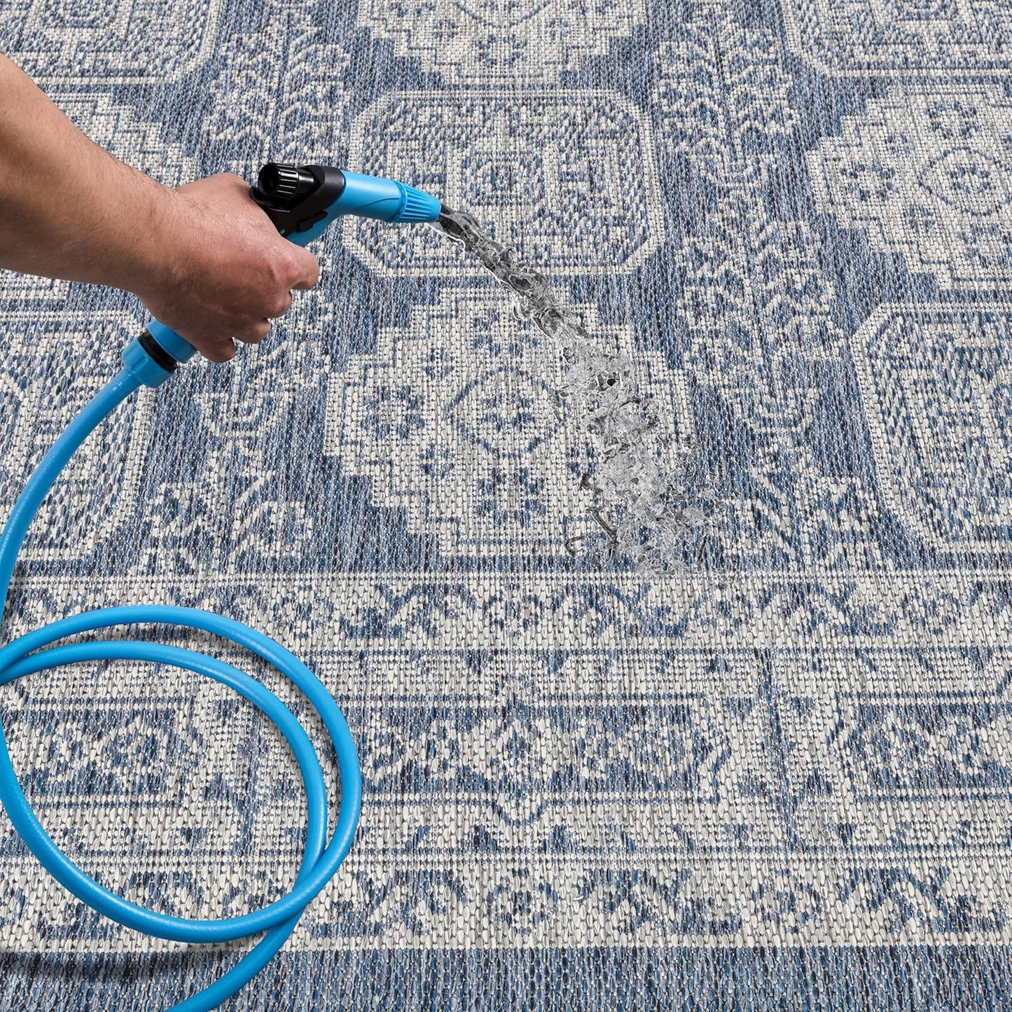 Keen Home Design Terrace Outdoor Area Rug - 6x9 Washable Indoor/Outdoor Rug for Patio, Kitchen, Balcony, Beach, Garden, Deck and Porch, Size: 6'x8'10"