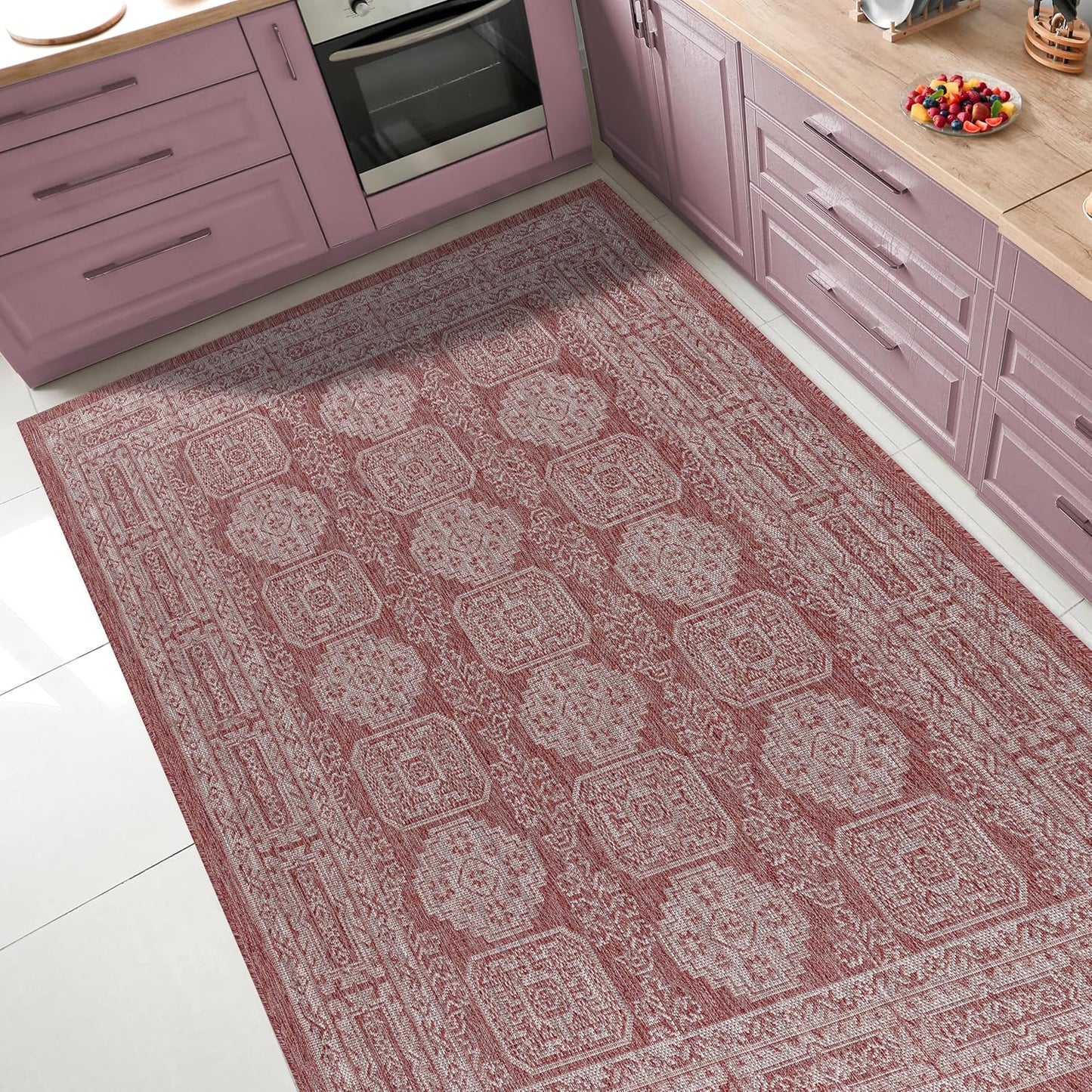 Keen Home Design Terrace Outdoor Throw Rug - 3x5 Washable Indoor/Outdoor Rug for Patio, Kitchen, Balcony, Beach, Garden, Deck and Porch, Size: 3'x5'