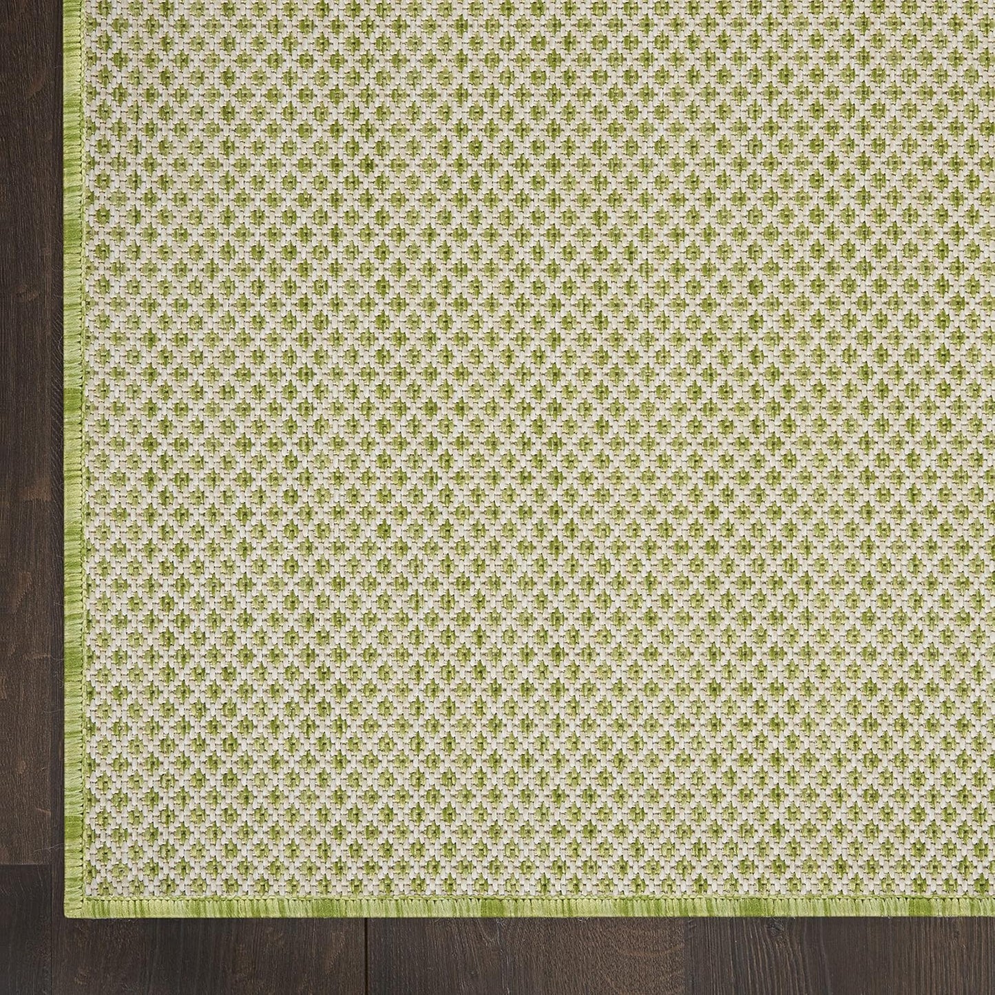 Nourison Home Courtyard Ivory Green 2' x 6' Area Rug Easy Clean, Non Shedding, Bed Room, Living Room, Dining Room, Kitchen (6' Runner)