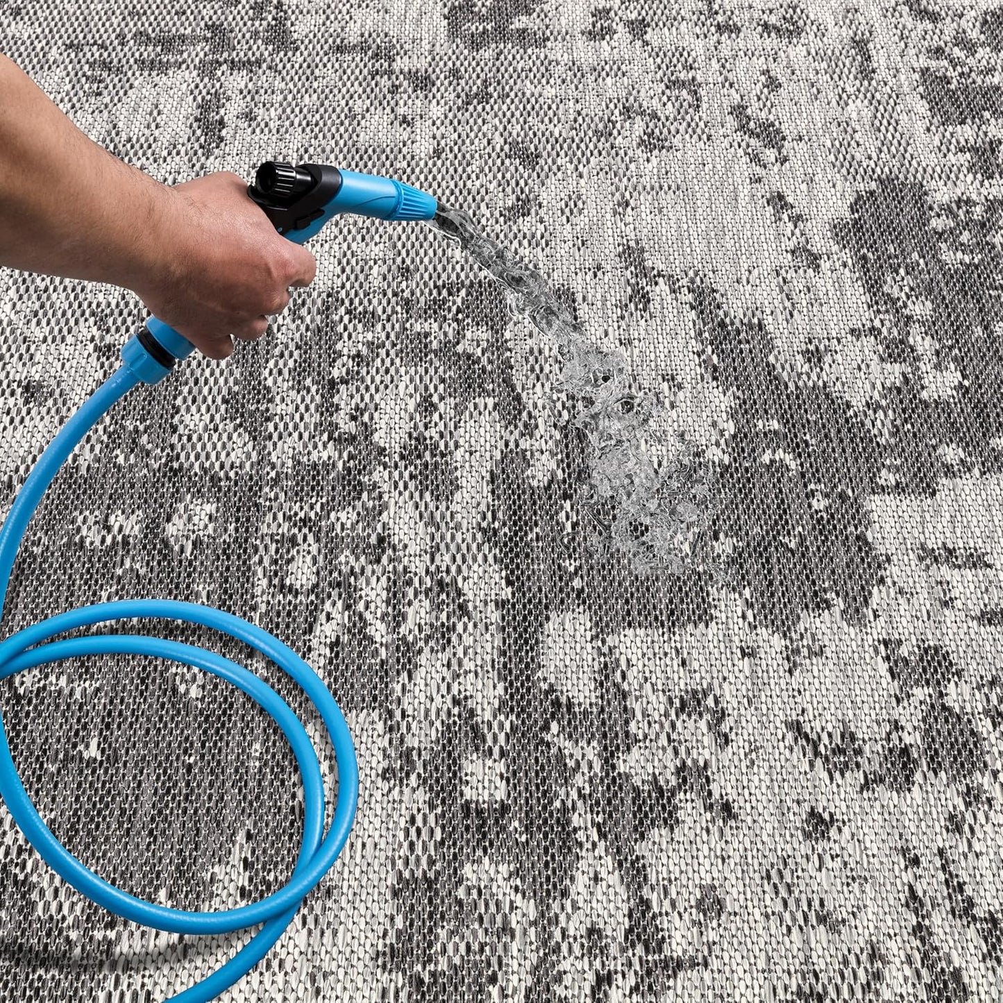 Keen Home Design Terrace Outdoor Area Rug - 5x8 Washable Indoor/Outdoor Rug for Patio, Kitchen, Balcony, Beach, Garden, Deck and Porch, Size: 5'3"x7'7"