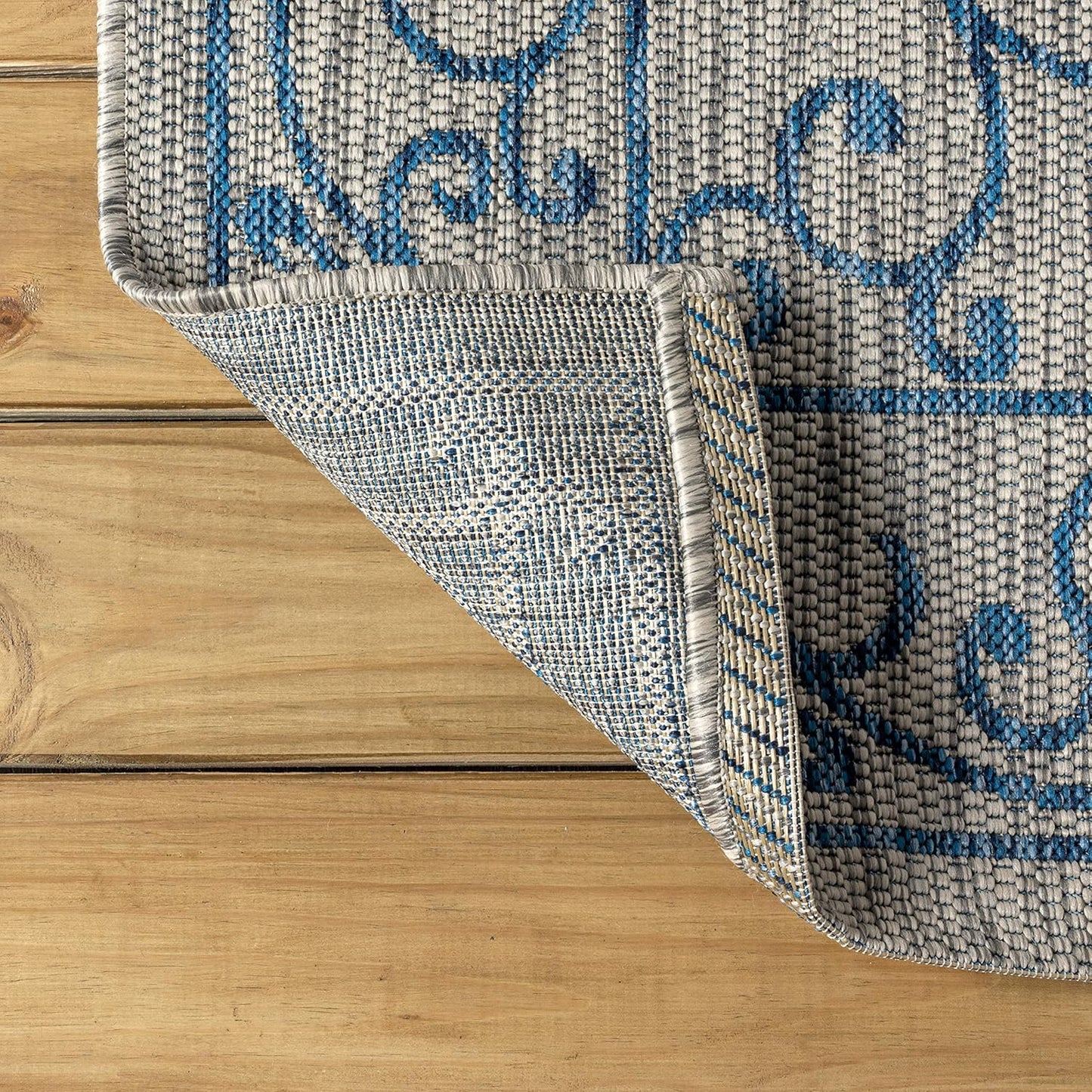 JONATHAN Y SMB106C-3 Charleston Vintage Filigree Textured Weave Indoor/Outdoor Gray/Navy 3 ft. x 5 ft. Area Rug, Classic,Easy-Cleaning,HighTraffic,LivingRoom,Backyard, Non Shedding