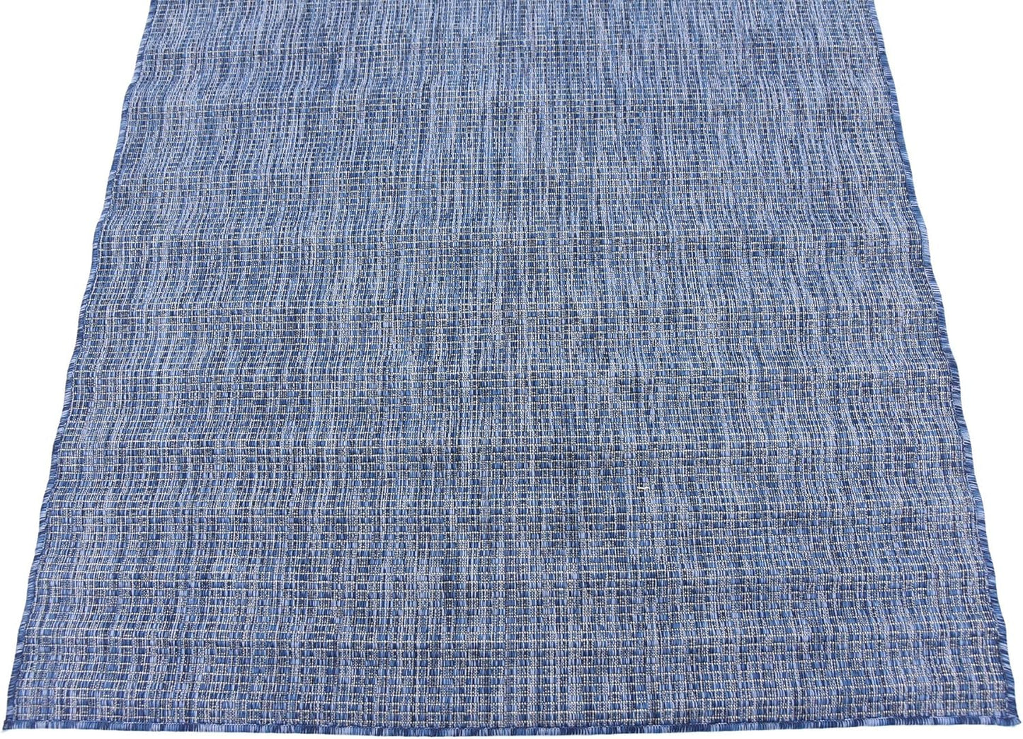 Unique Loom Collection Casual Transitional Solid Heathered Indoor/Outdoor Flatweave Area Rug (4' 1" x 6' 1" Rectangle, Blue/Navy Blue)