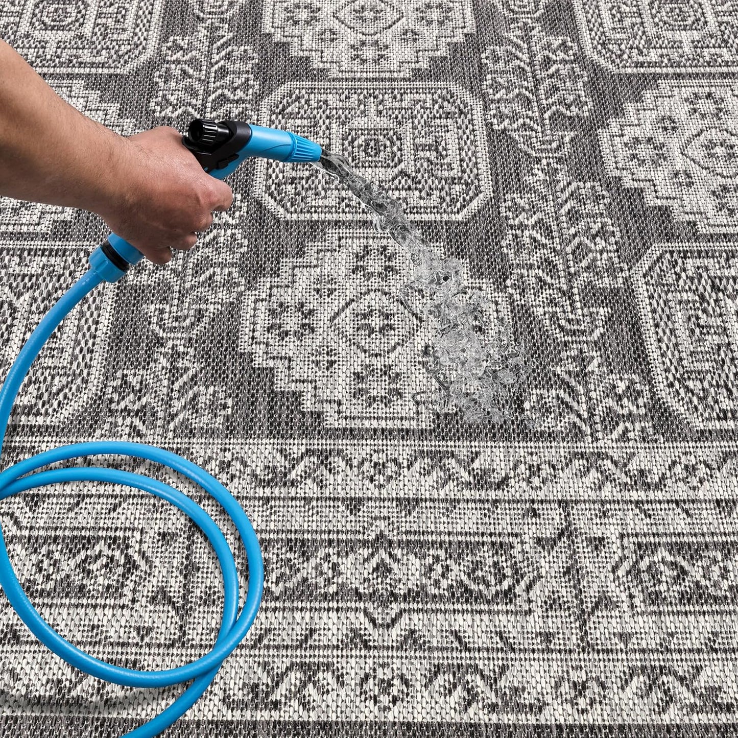 Keen Home Design Terrace Outdoor Area Rug - 8x10 Washable Indoor/Outdoor Rug for Patio, Kitchen, Balcony, Beach, Garden, Deck and Porch, Size: 7'7"x10'