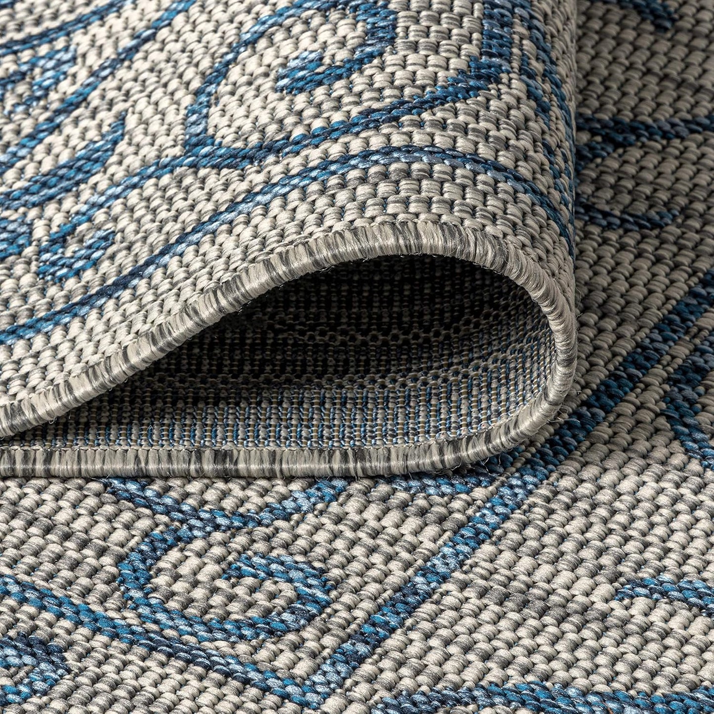 JONATHAN Y SMB106C-5 Charleston Vintage Filigree Textured Weave Indoor/Outdoor Gray/Navy 5 ft. x 8 ft. Area Rug, Classic,Easy Cleaning,HighTraffic,LivingRoom,Backyard, Non Shedding