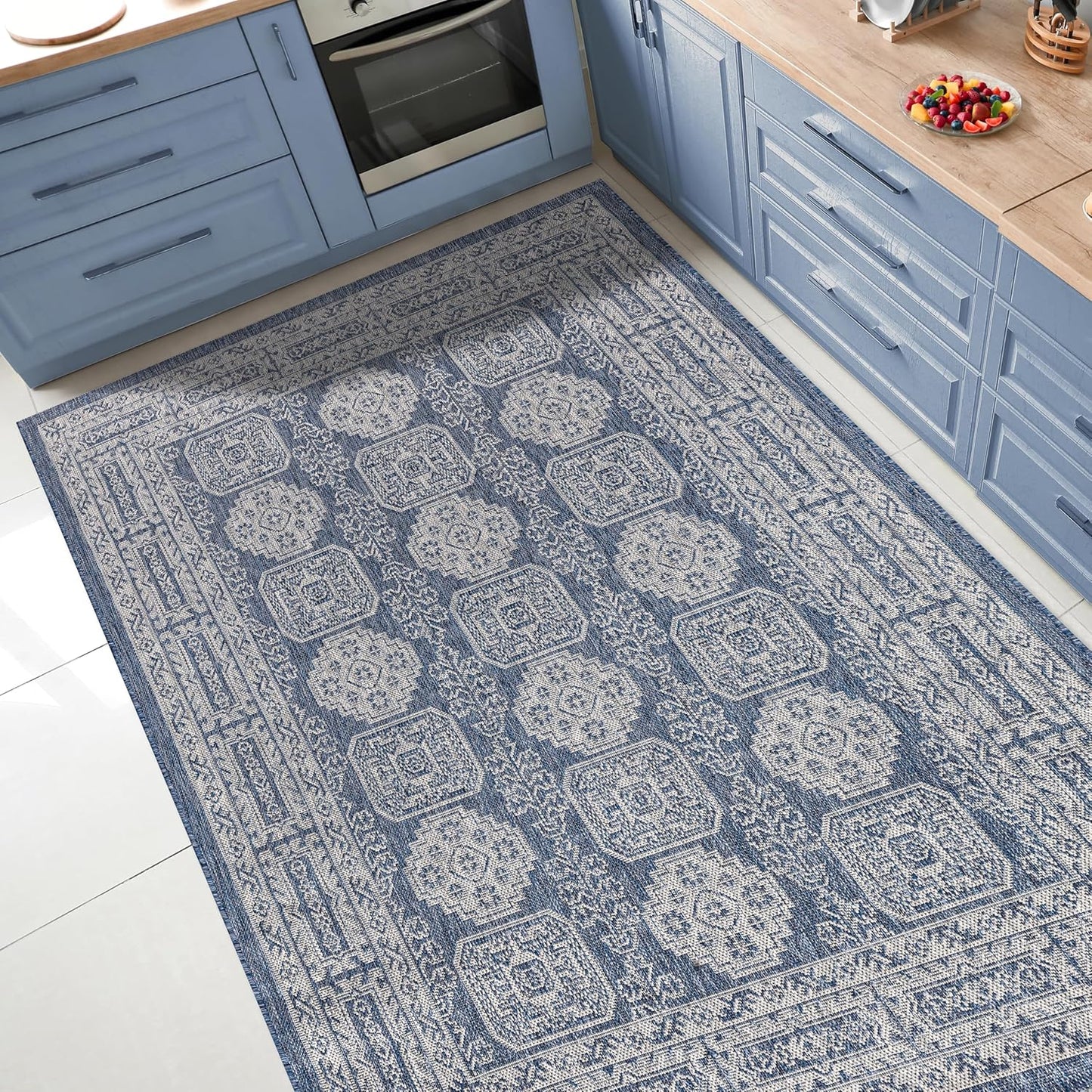 Keen Home Design Terrace Outdoor Area Rug - 5x8 Washable Indoor/Outdoor Rug for Patio, Kitchen, Balcony, Beach, Garden, Deck and Porch, Size: 5'3"x7'7"