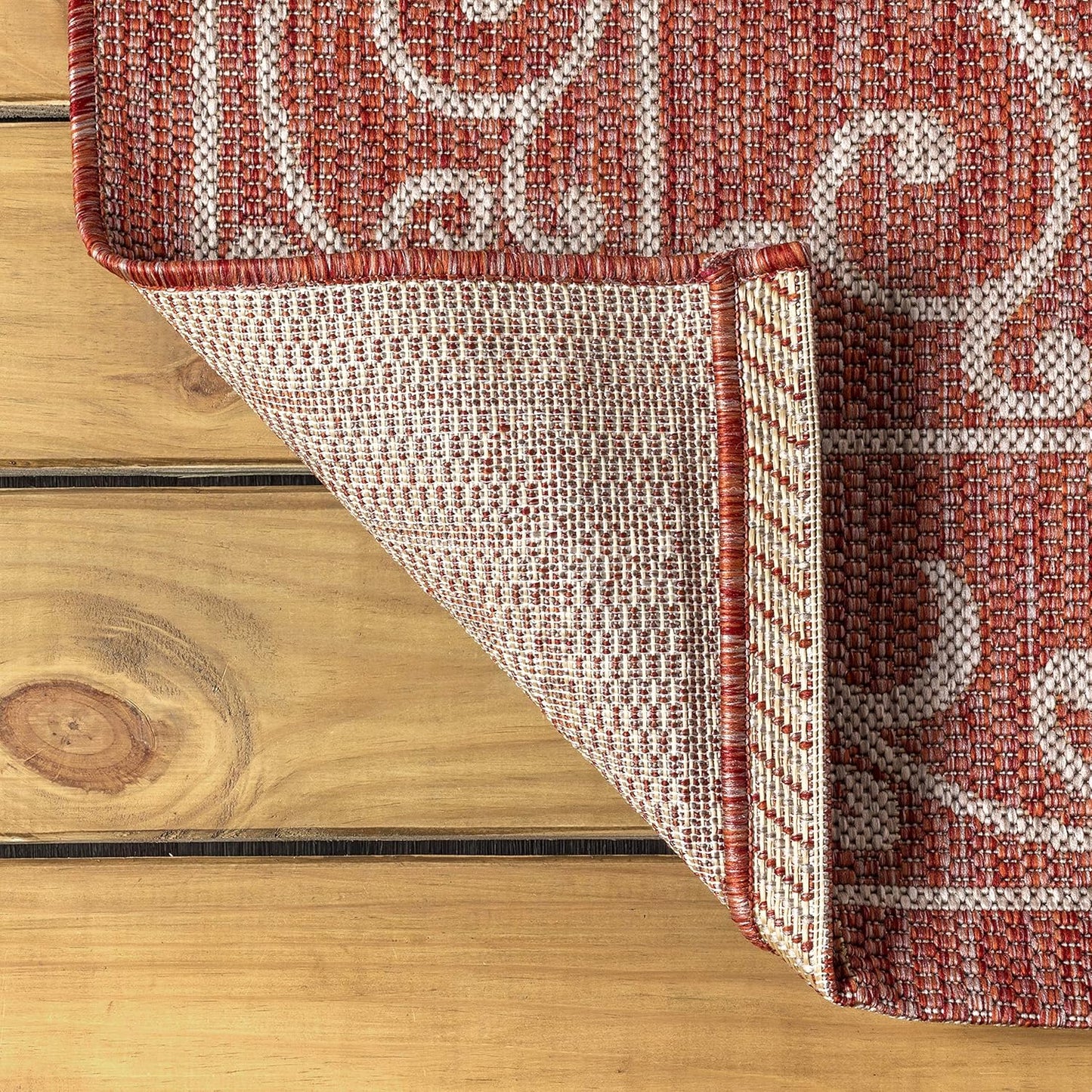 JONATHAN Y SMB106B-8 Charleston Vintage Filigree Textured Weave Indoor/Outdoor Red/Beige 8 ft. x 10 ft. Area Rug, Classic,Easy Cleaning,HighTraffic,LivingRoom,Backyard, Non Shedding