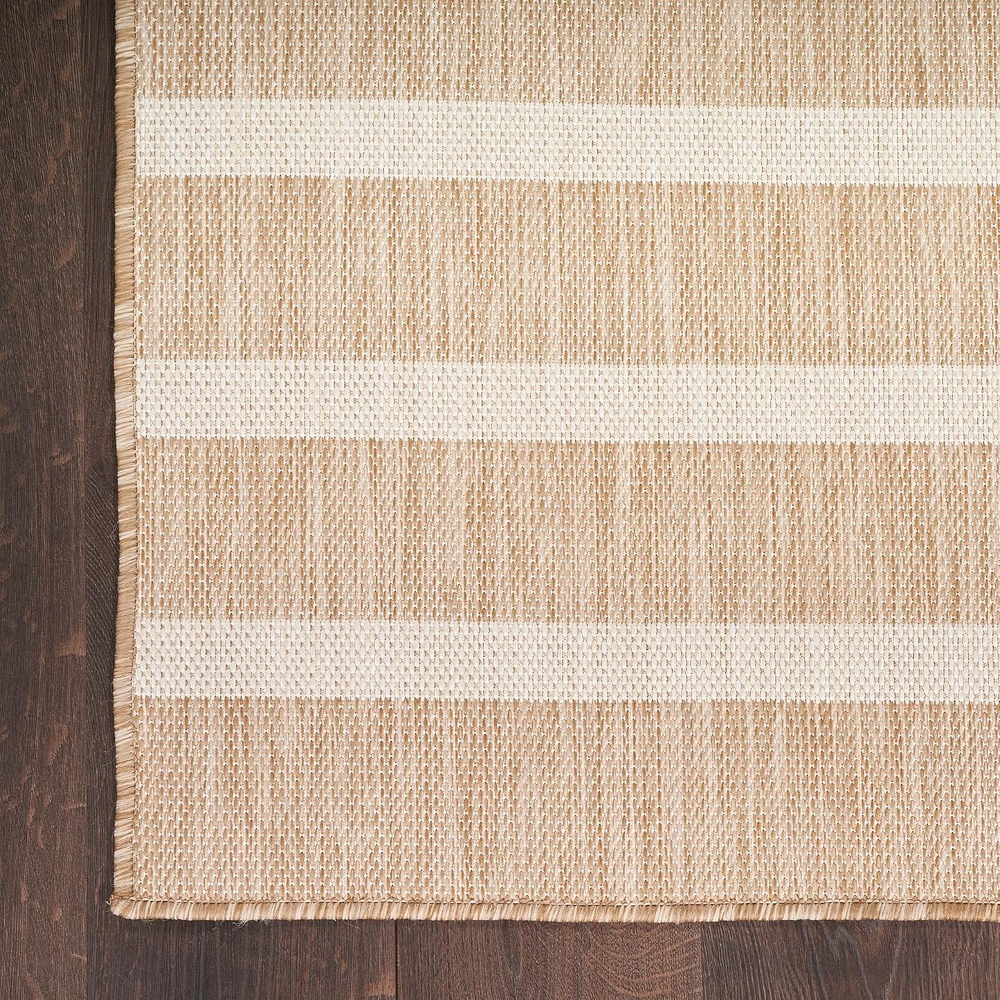 Nourison Home Positano Indoor/Outdoor Beige Ivory 4' x 6' Area Rug, Easy Clean, Non Shedding, Bed Room, Living Room, Dining Room, Deck, Backyard, Patio (4x6)