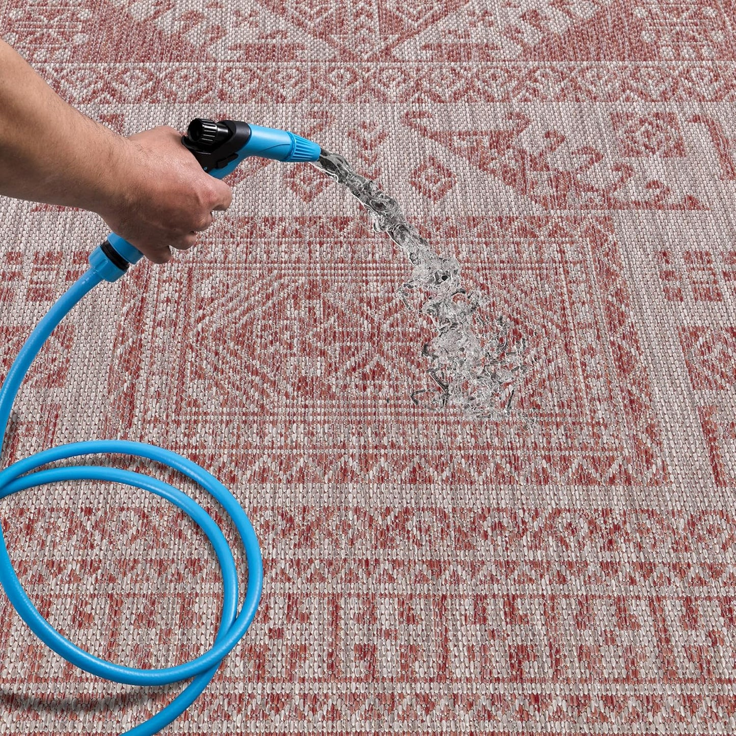 Keen Home Design Terrace Outdoor Runner Rug - 2x12 Washable Indoor/Outdoor Rug for Patio, Kitchen, Balcony, Beach, Garden, Deck and Porch, Size: 2'2"x11'10"