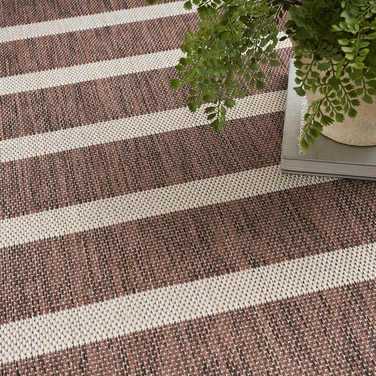 Nourison Home Positano Indoor/Outdoor Natural Ivory 4' x 6' Area -Rug, Easy -Cleaning, Non Shedding, Bed Room, Living Room, Dining Room, Deck, Backyard, Patio (4x6)