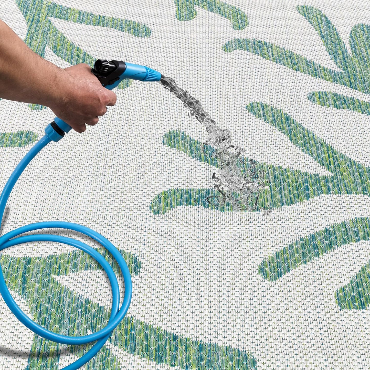 Keen Home Design Terrace Outdoor Round Rug - 8ft Round Washable Indoor/Outdoor Rug for Patio, Kitchen, Balcony, Beach, Garden, Deck and Porch, Size: 7'7" Round