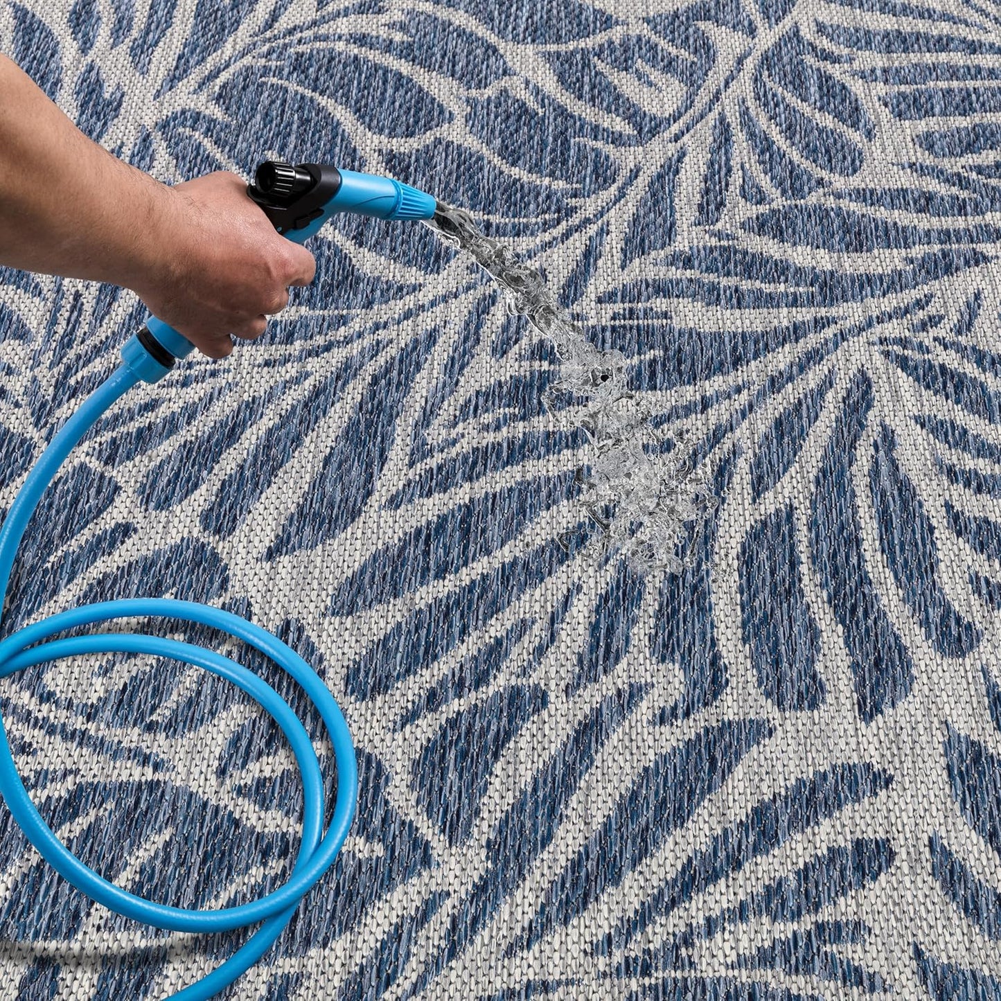 Keen Home Design Terrace Outdoor Area Rug - 8x10 Washable Indoor/Outdoor Rug for Patio, Kitchen, Balcony, Beach, Garden, Deck and Porch, Size: 7'7"x10'