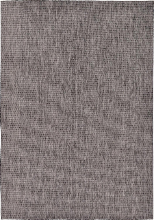 Unique Loom Collection Casual Transitional Solid Heathered Indoor/Outdoor Flatweave Area Rug (8' x 11' 4" Rectangle, Black/Ivory)