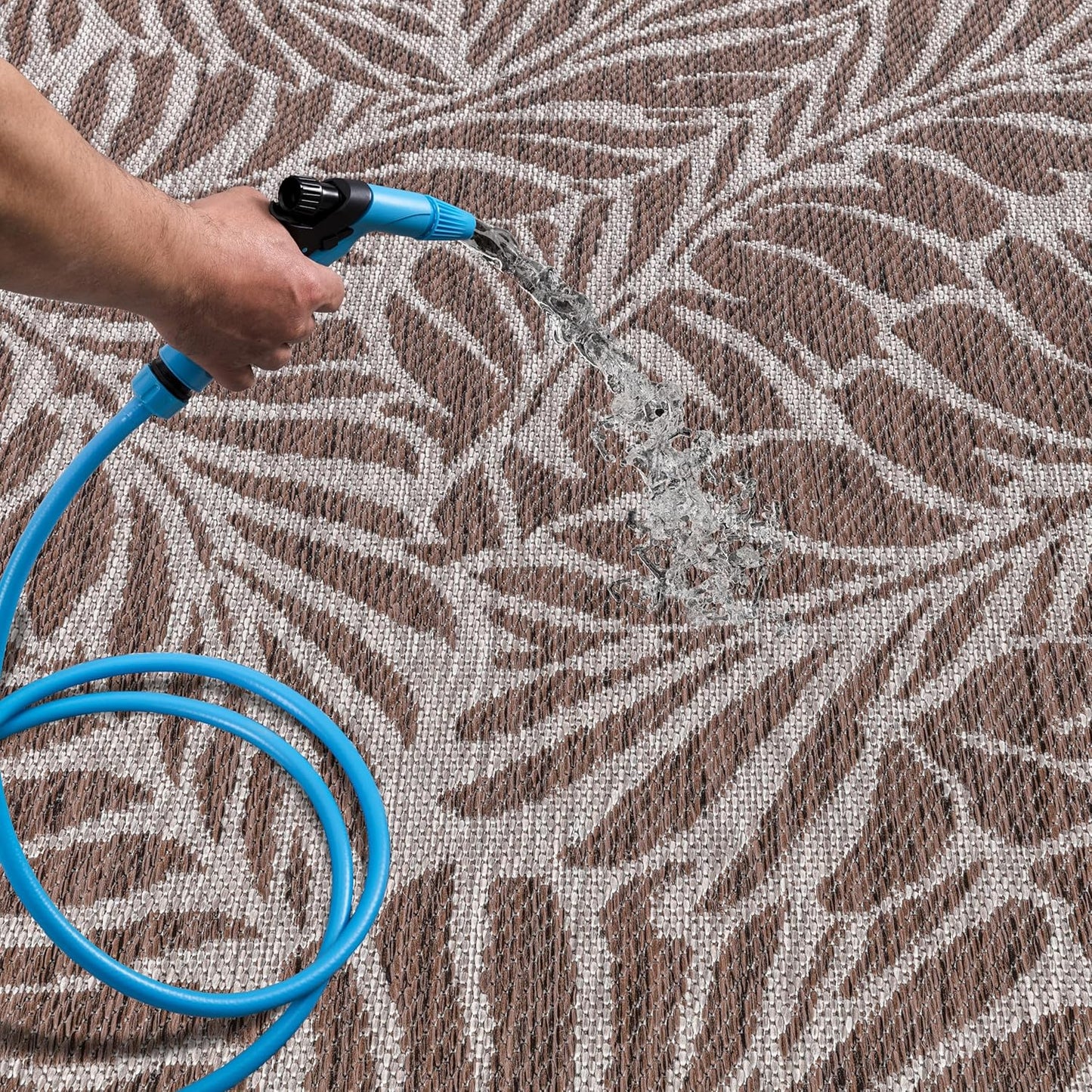 Keen Home Design Terrace Outdoor Area Rug - 10x14 Washable Indoor/Outdoor Rug for Patio, Kitchen, Balcony, Beach, Garden, Deck and Porch, Size: 10'x14'